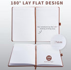 Heture Hardcover Notebooks, 6 Packs A5 Lined Journals Notebook for Writing 160 Pages, 8.2 x 5.5 inch, 6 Colors Classic Ruled Notebooks for College/Work/Travel (Brown, 1 Pack)