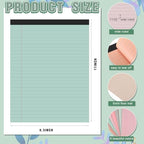 8.5'' x 11'' Colored Legal Pad Writing Wide Ruled, Bohemian Color, 8 Pcs
