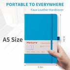 Heture Hardcover Notebooks, 6 Packs A5 Lined Journals Notebook for Writing 160 Pages, 8.2 x 5.5 inch, 6 Colors Classic Ruled Notebooks for College/Work/Travel (Turquoise Blue, 1 Pack)