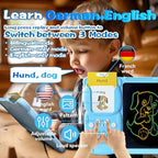 Writing Drawing Tablet with Talking German Flash Cards - Blue