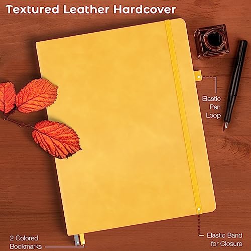 Graph Paper Notebook,Large 8.5 x 11 Hardcover Leather Journal for Women Men