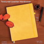 Graph Paper Notebook,Large 8.5 x 11 Hardcover Leather Journal for Women Men