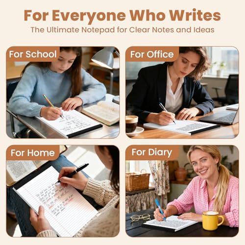 12pcs Legal Pads 8.5 x 11, Perforated White Notepad 8.5x11, 50Sheets/Pad