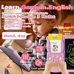 Writing Drawing Tablet with Talking German Flash Cards - Pink