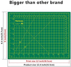 WORKLION Self Healing Cutting Mat: 12''x9'' Double Sided Craft Cutting Mat for Sewing, Fabric, Quilting - 5-Ply Slip-Resistant Hobby Cutting Board for DIY Projects (Green/Blue)