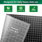 WorkLion Self Healing Cutting Mat 24''x36'': Double-Sided 5-Ply Craft Cutting Board with Grid - Slip-Resistant Large Cutting Mat for Sewing, Fabric,Quilting, Crafts & Hobbies(Grey/Black)
