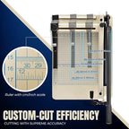 Flexzion Guillotine Paper Cutter 12" A4 Professional Industrial Heavy Duty Scrapbooking Metal Base Trimmer Machine 400 Sheet Capacity for Office Commercial Photocopy Printing Shop