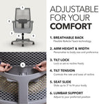 HON Ignition 2.0 ReActiv Ergonomic Office Chair, Lumbar Support, Steel