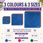 The Quilted Bear 18" x 18" Rotating Self-Healing Cutting Mat, Blue