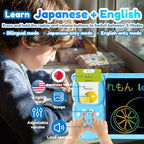 Writing Tablet with Bilingual Flash Cards for Kid, Japanese Blue