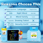 Writing Drawing Tablet with Talking Spanish Flash Cards - Blue