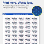 Avery Matte White Rectangle Labels, 1" x 1.5", Sure Feed Technology, Laser/Inkjet Printer Compatible, 12500 Printable Labels Total, Great for Branding, Packaging, and More