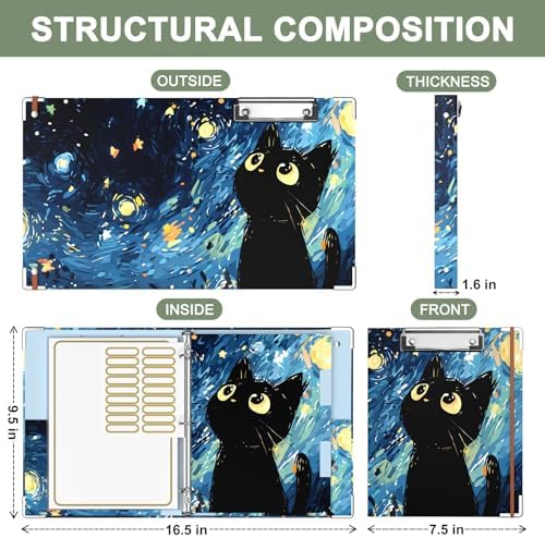 Rouidr Mini 3 Ring Binder with clipboard, 1 inch Round Binder Organizer, 8.5"x5.5" Cute Binder with 5 Dividers Tabs & Clear Sleeves, School Supplies, Office Supplies