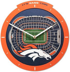 YouTheFan NFL Denver Broncos StadiumView 3D Wall Clock
