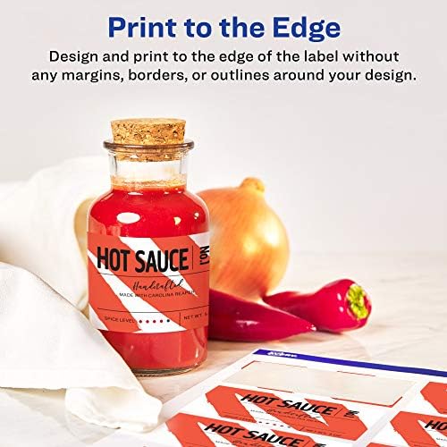 Avery® Printable Durable White Rectangle Labels, Sure Feed® Technology, 1.5" x 3.75", Print-to-the-Edge, Waterproof Labels, Laser & Pigment-Based Inkjet Compatible, 100 Total