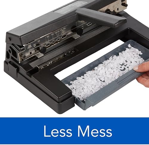 Swingline 3 Hole Punch Heavy Duty, 40 Sheet Capacity Three Hole Puncher 3 Ring, Adjustable 2-4 Hole Paper Punch, Black (74450)