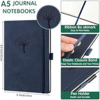 Qeeenar 24 Pack Leather Journals Bulk A5 Hardcover Notebooks, Multicolored