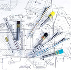 Pentel Arts GraphGear 1000 Mechanical Pencil Premium Gift Set with Refill Leads & Erasers (PG1000BXSET) (Pack of 6)