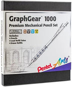 Pentel Arts GraphGear 1000 Mechanical Pencil Premium Gift Set with Refill Leads & Erasers (PG1000BXSET) (Pack of 6)