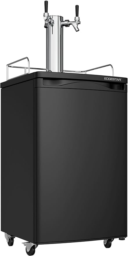 EdgeStar KC2000TWIN Full Size Dual Tap Kegerator & Draft Beer Dispenser - Black