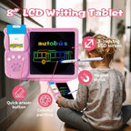 Writing Drawing Tablet with Talking Spanish Flash Cards - Pink