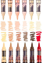 KINGART Acrylic Paint Markers Brush Tip, 12 Portrait Colors. Water-based, no-bleed, waterproof pens with automatic ink control for rock, egg, wood, fabric, glass & DIY crafts