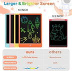 FLUESTON LCD Writing Tablet, Doodle Board Toys Gifts for 3-8 Year Old Girls Boys, 10 Inch Colorful Electronic Board Drawing Pad for Kids, Christmas Birthday Gifts for Toddler Learning Travel