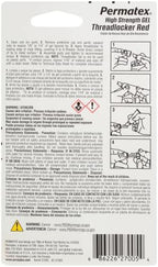 Permatex 27005 High Strength Threadlocker Red Gel Squeeze, 5 g (Pack of 2)