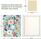 Rouidr 3 Ring Binder with clipboard, 1 inch 8.5 x 11 in Letter Size View Binders Organizer with Dividers Tabs & Clear Sleeves, School Supplies, Office Supplies, Green Flower