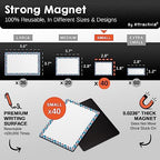Attractivia Dry Erase Magnetic Labels 2.8 x 1.8 in, Pattern Borders, Small Dry Erase Magnets, 40-Pack, Colored Erasable Write-On All-Purpose Labels, for Office, Education, Home, Whiteboard