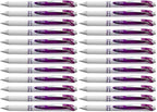 Pentel EnerGel Pearl Deluxe RTX Retractable Liquid Gel Pen, (0.7mm), Accent, Violet Ink, Box of 12 (BL77PW-V) (Pack of 2)