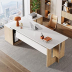 Tribesigns 74.8 Inch Executive Desk, L-Shaped Office Desk with Cabinet