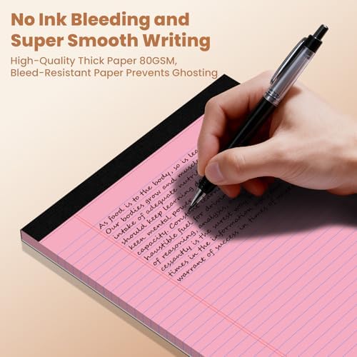 6pcs Legal Pads 8.5 x 11, Perforated Colored Notepad 8.5x11, 50Sheets/Pad