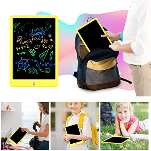 BUKEBU LCD Writing Tablet,10.5 inch Colorful Doodle Board for Kids (Yellow)