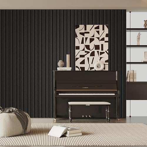 6 Pack Sound Proof Foam Panels for Walls 47.2"x23.6" Large Acoustic Panels Sound Absorbing, Self-Adhesive Soundproof Wall Panels for Home Studio, Office, Recording, Black (6 Pack Black)