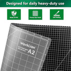 WorkLion Cutting Mat for Sewing: 24''x18'' Double-Sided Sewing Cutting Mat, 5-Ply Rotary Cutting Board for Sewing, Quilting & Crafts, Grey/Black