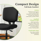 HON Volt Ergonomic Office Stool, Armless, Office Desk Computer Chair, Black