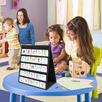 EAMAY Desktop Pocket Chart, Tabletop Teaching Classroom Pocket Charts Double-Side and self-Standing Pocket Chart for Kindergarten, Home Use or Classroom (Black) (Pack of 2)