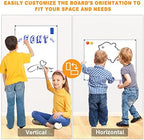 H-Qprobd White Board Dry Erase Whiteboard for Wall 24x18 (2pcs) Magnetic Boards for Office Classroom & Home, Small Wall Whiteboard Including 6 Markers, 10 Magnets, 2 Erasers & 10 Adhesive Hooks