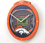 YouTheFan NFL Denver Broncos StadiumView 3D Wall Clock