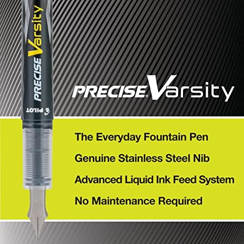 PILOT Precise Varsity Pre-Filled Fountain Pens, 1.0mm, Blue Ink, 12-Pack