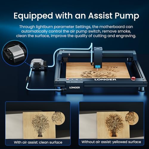 Longer B1 30W Laser Engraver with Air Assist, Y-Axis Extension & LightBurn Camera, Auto Positioning & Capture, 33.46"x17.71" Large Area, DIY Laser Cutter for Wood