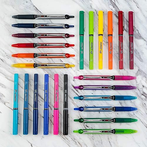 PILOT Precise V5 Stick Pens, Extra Fine Point 0.5mm, Assorted Inks, 12-Pack