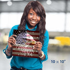 3dRose Wall Clock Silent - 10 inch - Ornate Patriotic Bald Eagle and USA American Flag Pride Great for Fourth of July Independence Day - Patriotic Designs