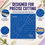 The Quilted Bear 18" x 18" Rotating Self-Healing Cutting Mat, Blue