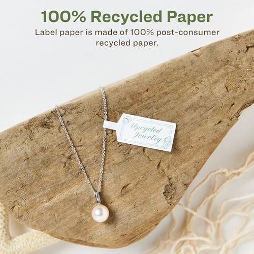 Avery EcoFriendly Matte White Recycled Barbell Labels, 0.5" x 2.5", Matte White Labels, Permanent Label Adhesive, Laser/Inkjet, 450 Printable Labels (Pack of 2)