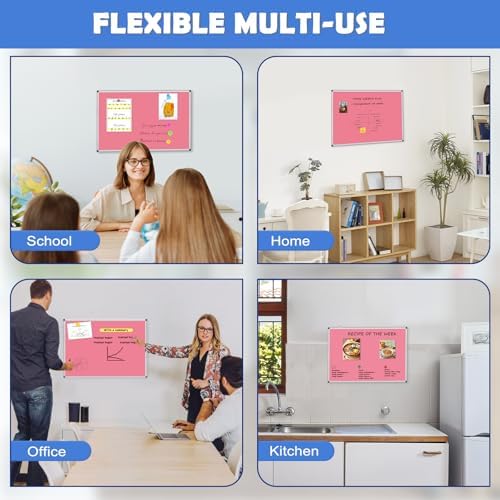 Double-Sided White Board Dry Erase Magnetic Whiteboard Wall 24x18 Pink