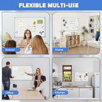 Double-Sided White Board Dry Erase Magnetic Whiteboard Wall 36x24 Silver