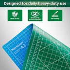 WORKLION 12" x 18" Art Self Healing PVC Cutting Mat, Double Sided, Gridded Rotary Cutting Board for Craft, Fabric, Quilting, Sewing, Scrapbooking Project……