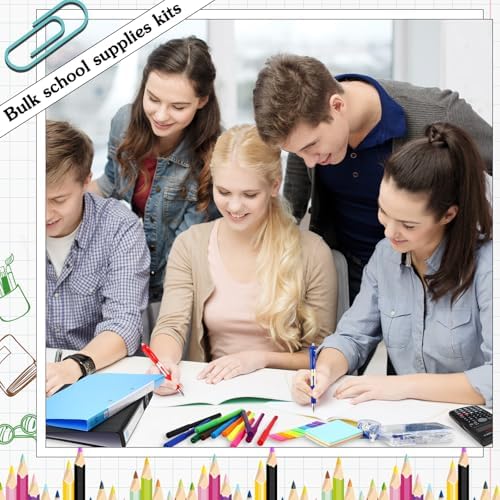 Gilprop 81 Pcs School Supplies Kit Back to School Supply Bundle, Blue